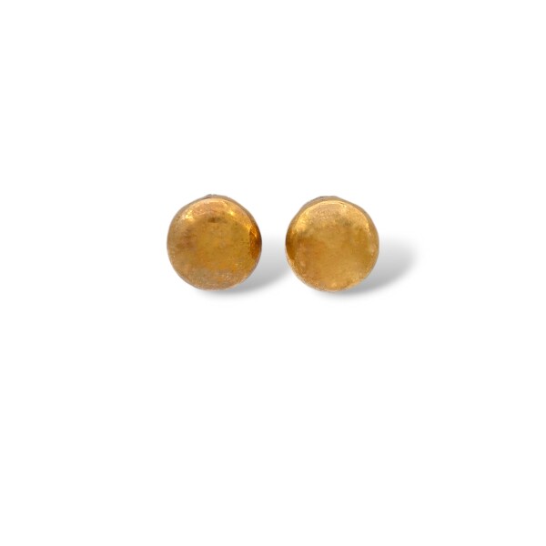 Caravanas Bolitas-Plata y oro-Piedra Zirconia-CA5013 conpiedra