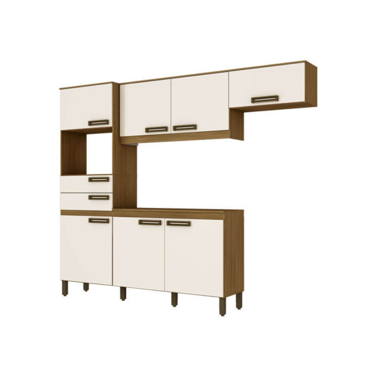 KIt Cocina 2250 7 Puertas 2 Cajones B107 Briz Nature | Off White 