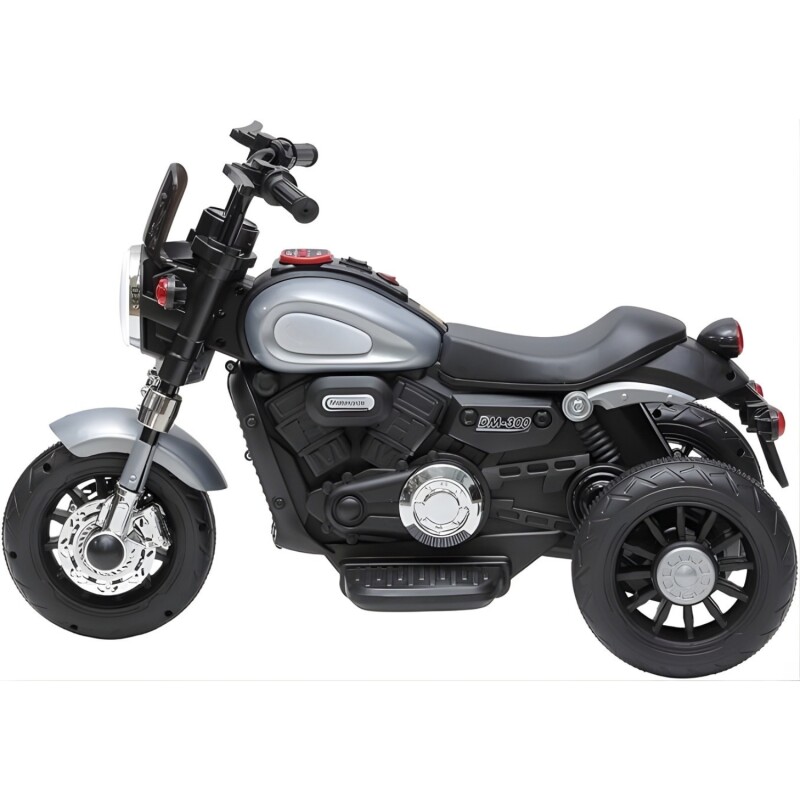 Moto Triciclo a Batería Lumax Infantil con Luces y Sonidos Gris