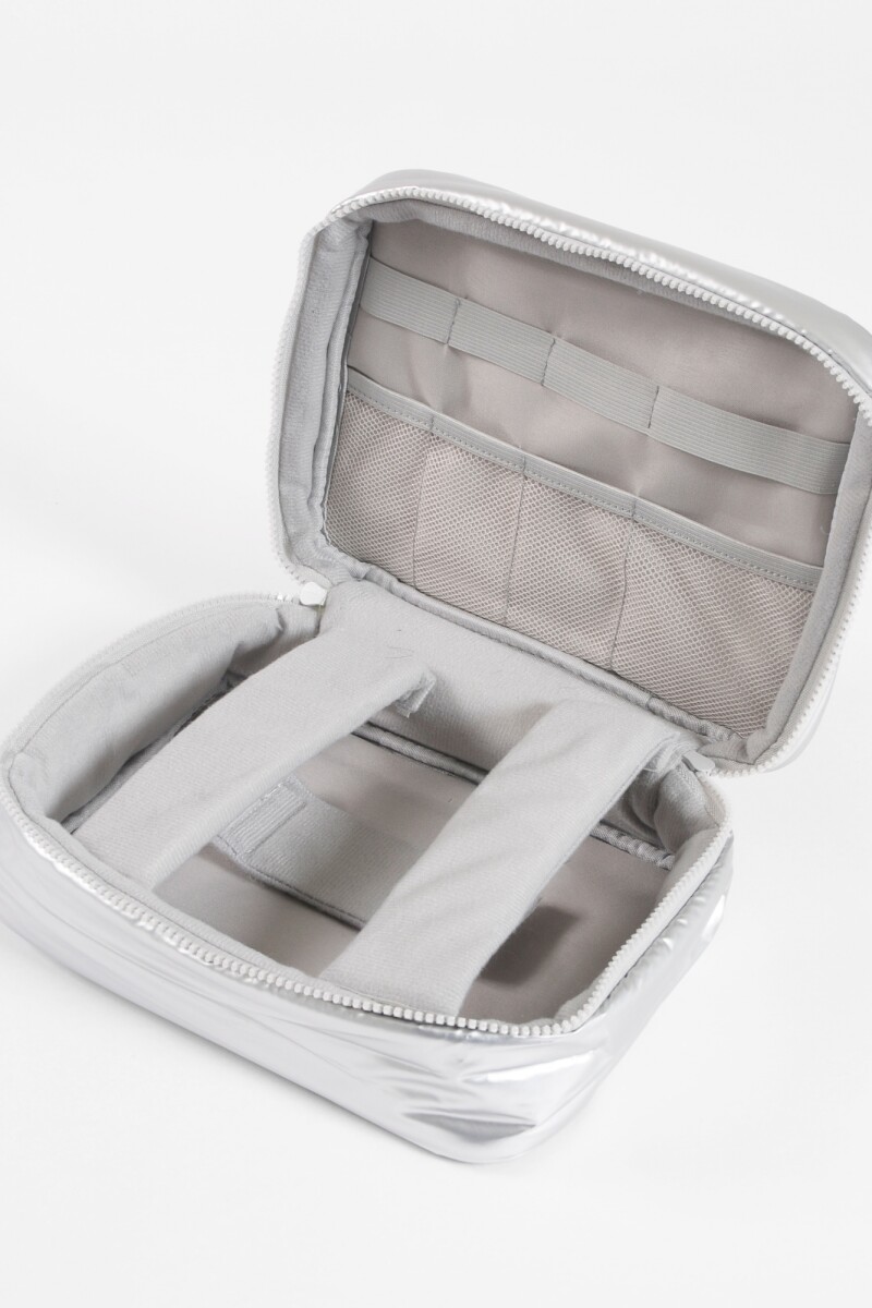 Organizador de viaje puffy plateado