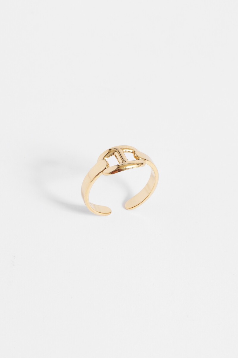 Anillo acero quirurgico hebilla dorado