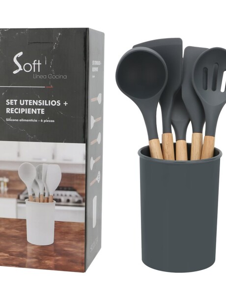 SET 6 PIEZAS MENAGE SILICONA GRIS SET 6 PIEZAS MENAGE SILICONA GRIS