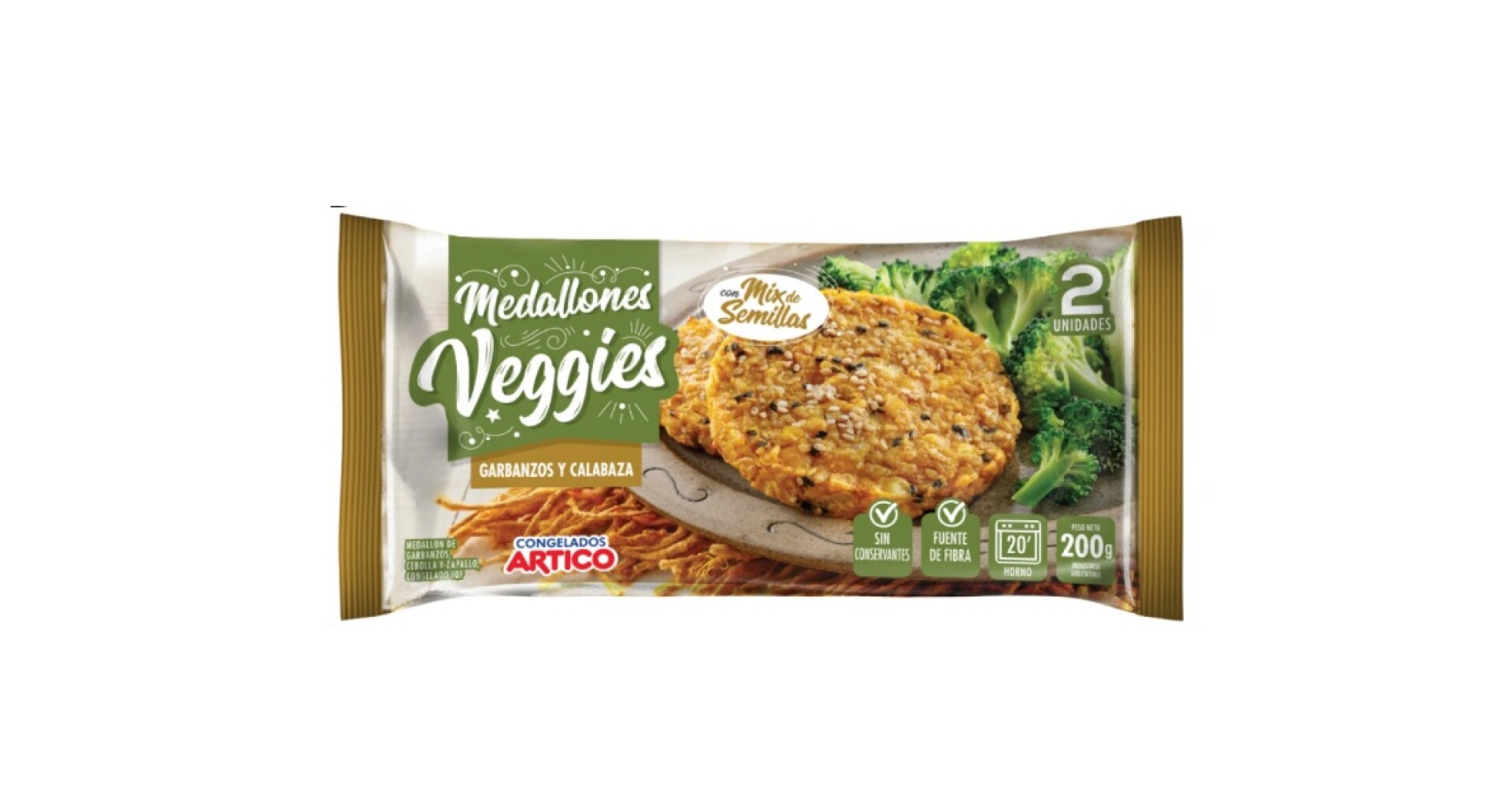 Medallón veggie 2 uds garbanzo y calabaza 