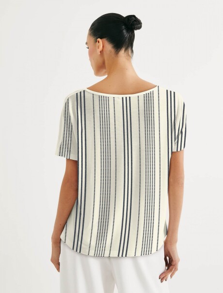 BLUSA MANGA CORTA ESTAMPADA BLANCO