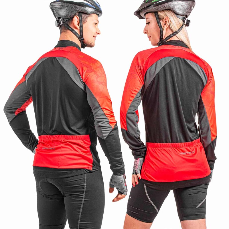 Remera Unisex Manga Larga Poker Negro-rojo