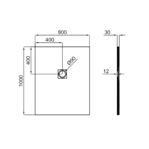 PLATO DE DUCHA DE 80X100 BLANCO EN FIBRA DE VIDRIO NOKEN 000