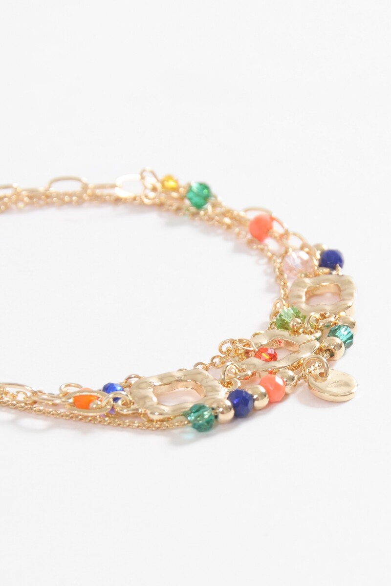 Set de tres pulseras dijes dorado