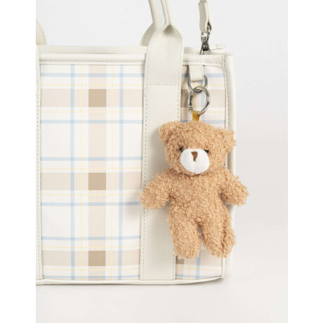 Cartera City Con Charm Estampado Escoces