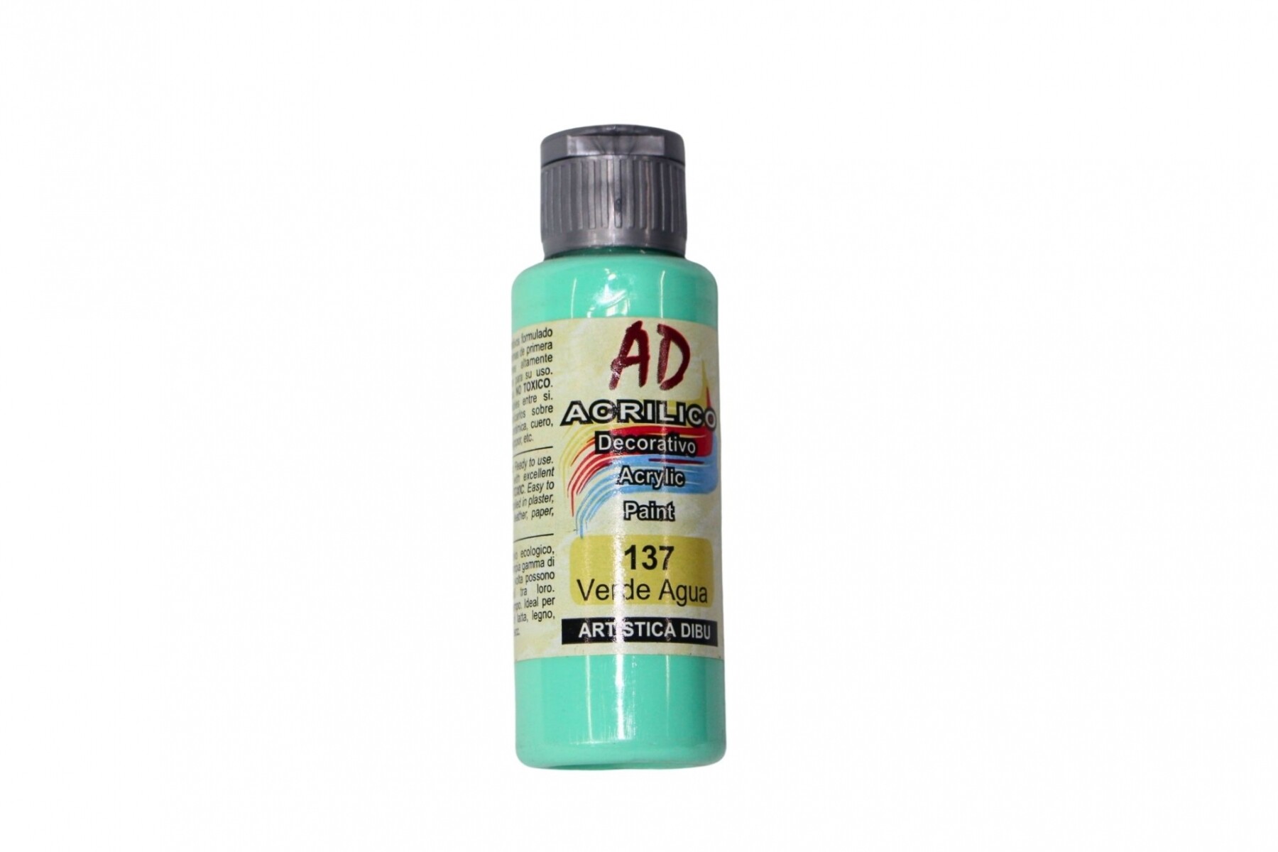 PINTURA ACRILICA ARTISTICA DIBU 60 ML. DIFERENTES COLORES - COLOR VERDE AGUA 137 