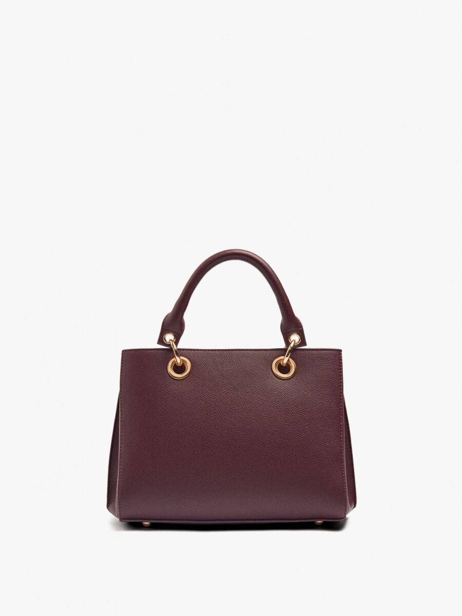 Bolso Tote Con Textura burdeos