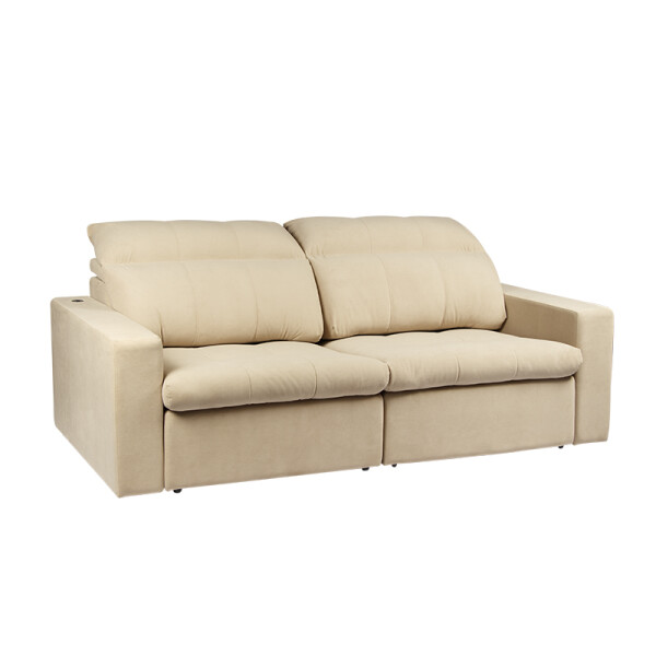 SOFA 3 CUERPOS RECLINABLE Y EXENSIBLE - ENTRADA USB - TELA JASPEADA BEIGE SOFA 3 CUERPOS RECLINABLE Y EXENSIBLE - ENTRADA USB - TELA JASPEADA BEIGE