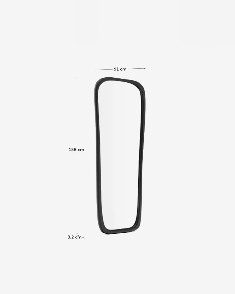 Espejo Alura de madera de teca negro 158 x 61 cm FSC