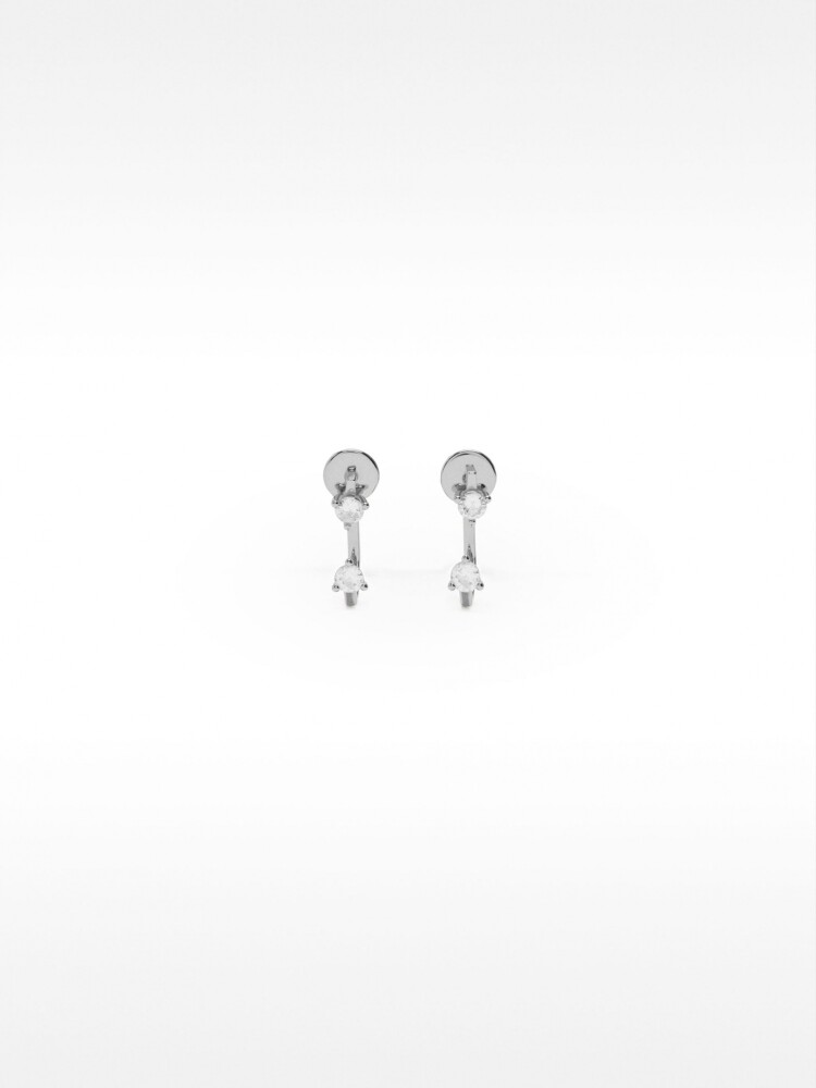 Pendientes Ear Jacket Con Circonitas - Plata De Ley 925 plateado