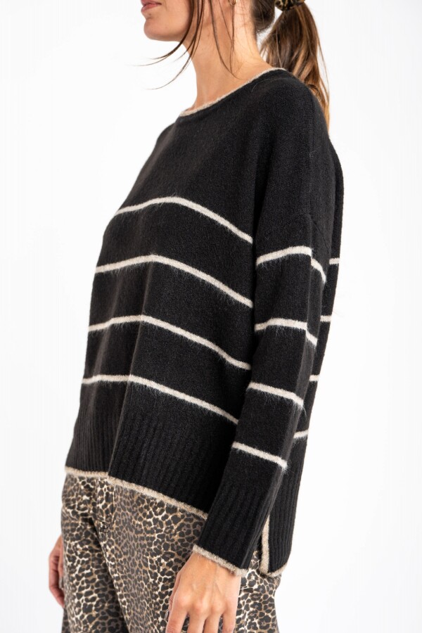 Sweater Rayado Negro