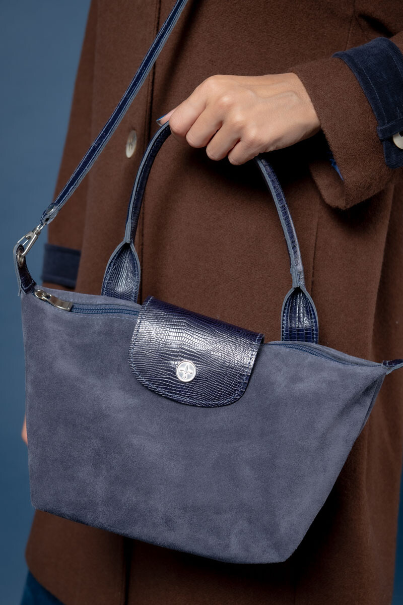 Cartera petit Azul gamuza