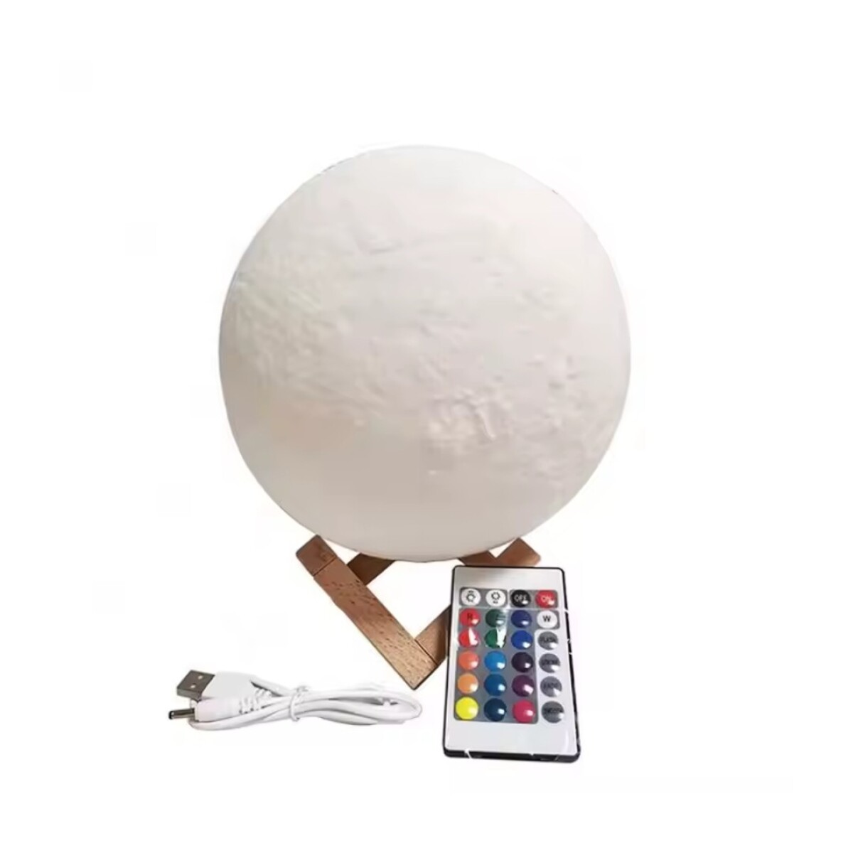 Lámpara lunar USB 13cm 7 colores RGB con control remoto 
