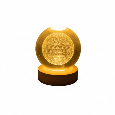 Lámpara veladora 3D diseño mandala base de madera 8"" Lámpara veladora 3D diseño mandala base de madera 8""