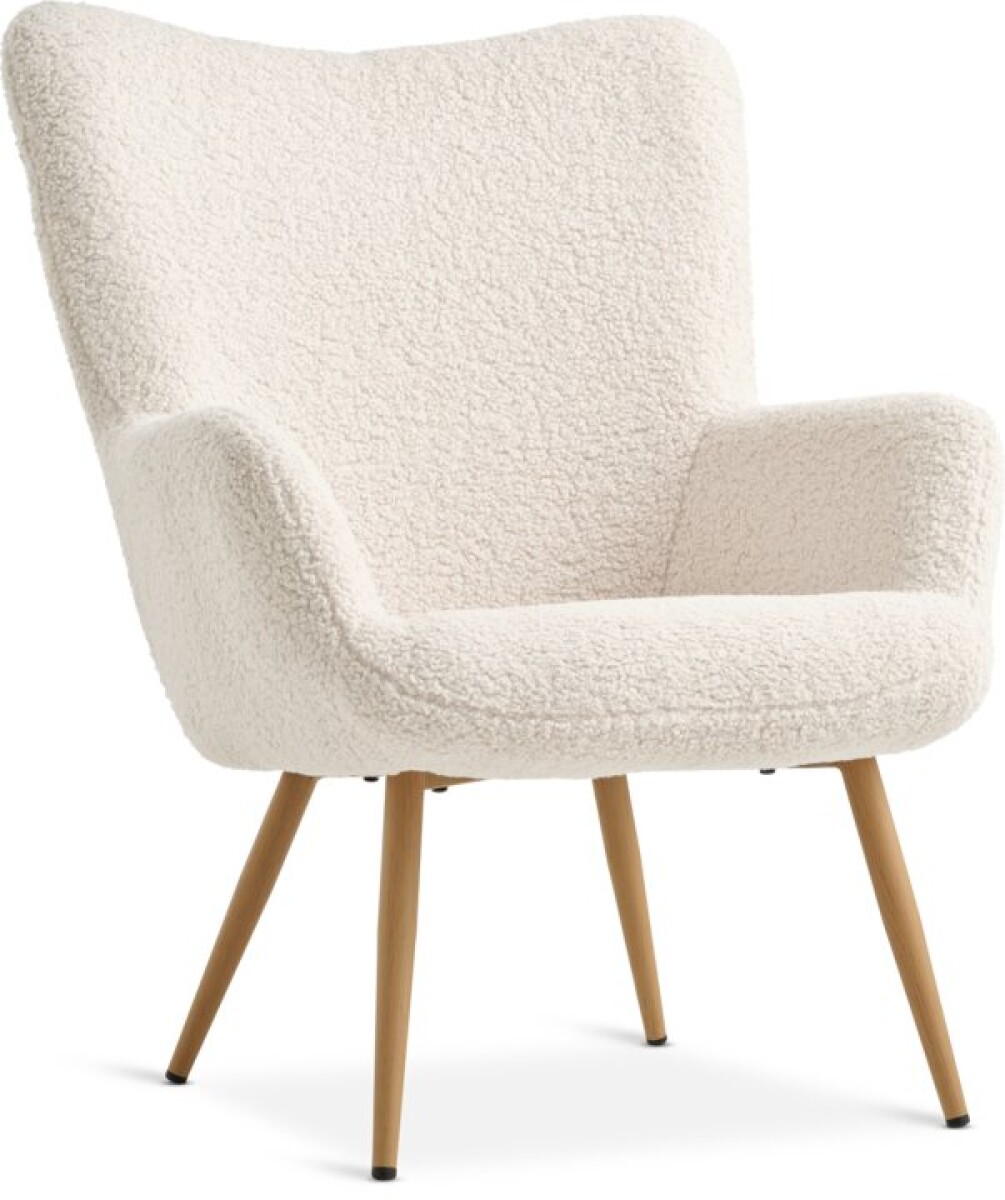 Sillón HUNDESTED 1 cuerpo tela felpa crudo 