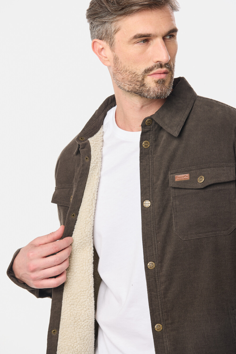 CAMPERA DE PANA Y CORDERITO Verde
