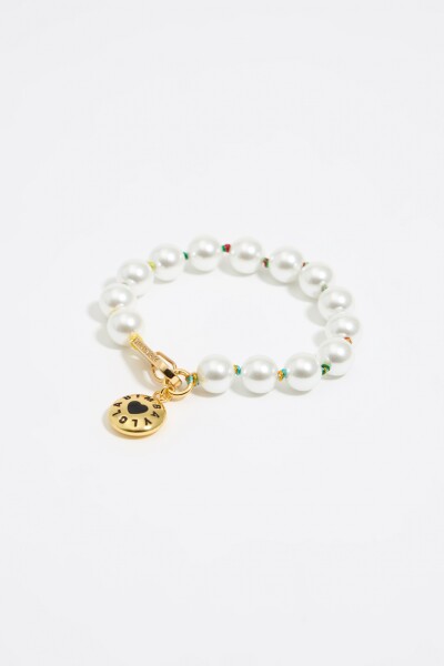 PULSERA LOGO CANDY PERLAS Y CO Blanco