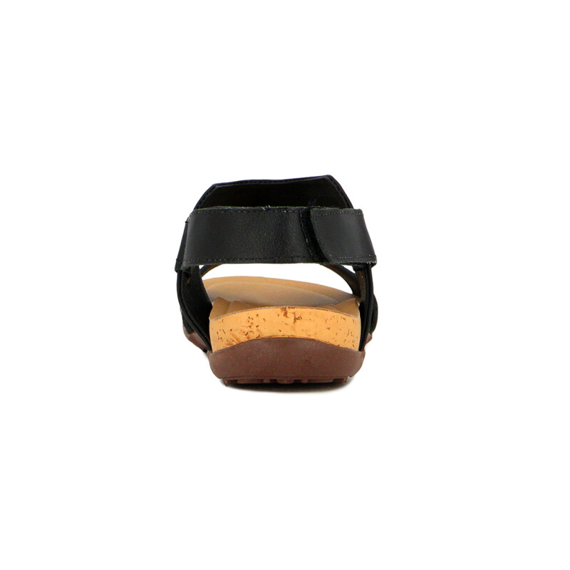 Sandalia Casual Mujer Country Dos Tiras Con Pulsera Negro