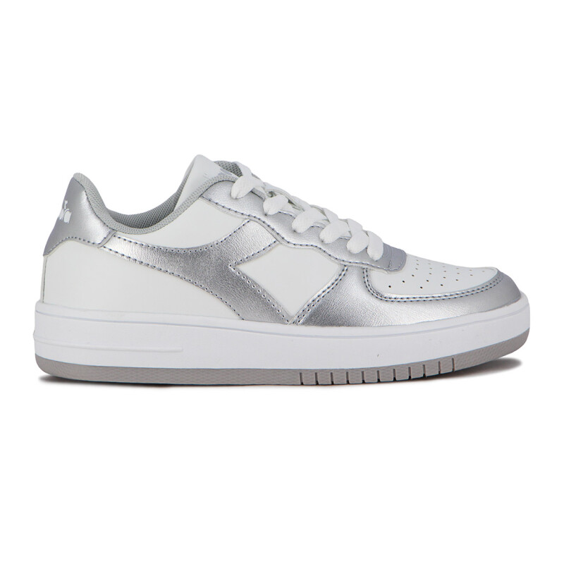 Championes Casuales Mujer Diadora Spitfire III Blanco-Plateado