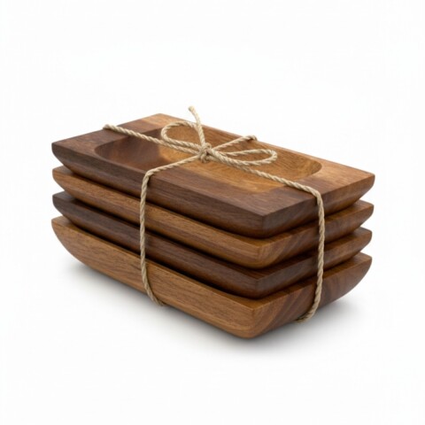 COMPOTERA 4PCS RECTANGULAR ACACIA Unica