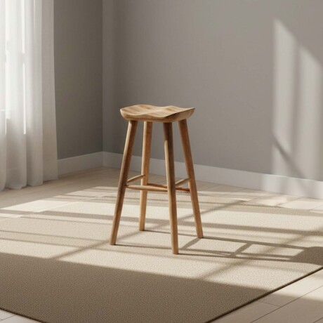 BUTACA TABURETE BAR MADERA NATURAL-BEIGE BUTACA BAR