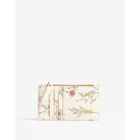 Tarjetero Con Cierre Estampado Flores