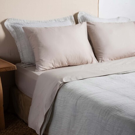 JUEGO DE SÁBANAS 1 PLAZA ALGODON NATURAL-BEIGE COTTON BASIC 180 HILOS BEIGE