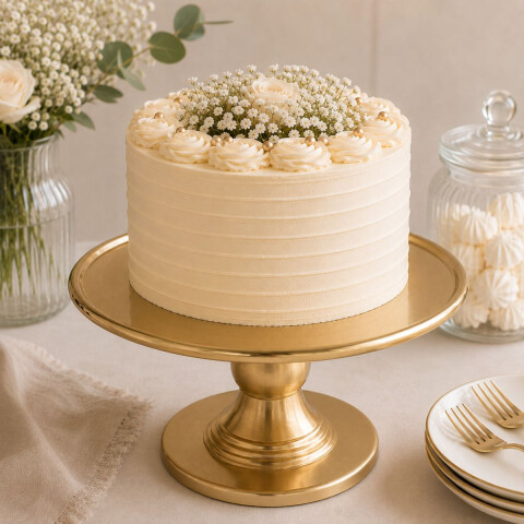 Soporte de Torta 22cm x15 cm Dorado