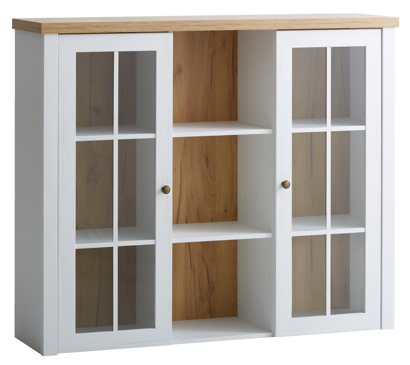 Altillo MARKSKEL 2 puertas blanco/color roble 