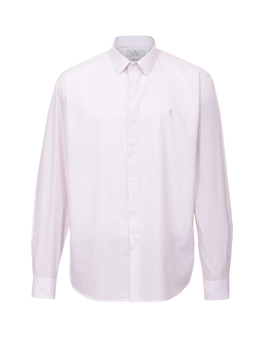 Camisa m/l micro cuadros - rosado 