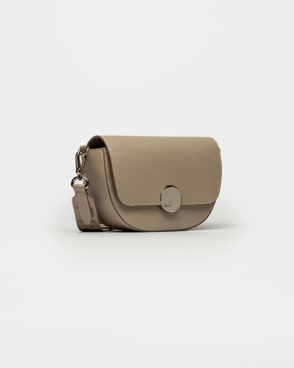 Bandolera The Circle En Cuero Graneado Taupe
