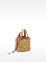 Bolsa Tote Efecto Rafia Con Detalle De Conchas Colgante S natural