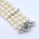Pulsera En Oro 18K Blanco, Perlas De Cultivo , Esmeralda Y Brillantes Pulsera En Oro 18K Blanco, Perlas De Cultivo , Esmeralda Y Brillantes