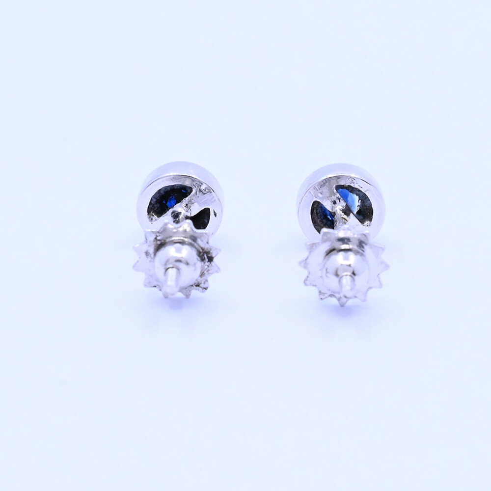 Caravanas oro 18k blanco y zafiro. Caravanas oro 18k blanco y zafiro.