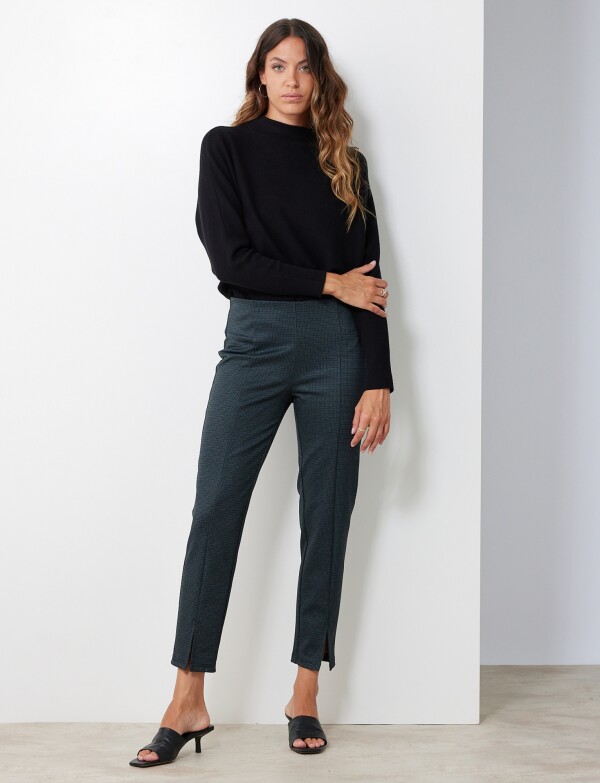 Pantalón Cigarette Cuadrillé MULTI/PETROLEO