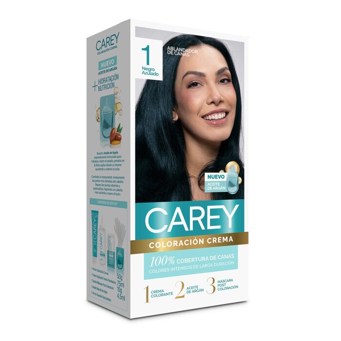 CAREY TINTURA KIT N.1 NEGRO AZULADO CJ única