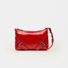Mini bag Pocket en cuero charol arrugado Rojo