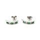 Aros 18K Blanco Con Brillantes Y Esmeraldas Aros 18K Blanco Con Brillantes Y Esmeraldas