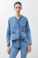 Chaqueta de jean con detalle trenzado jean medio