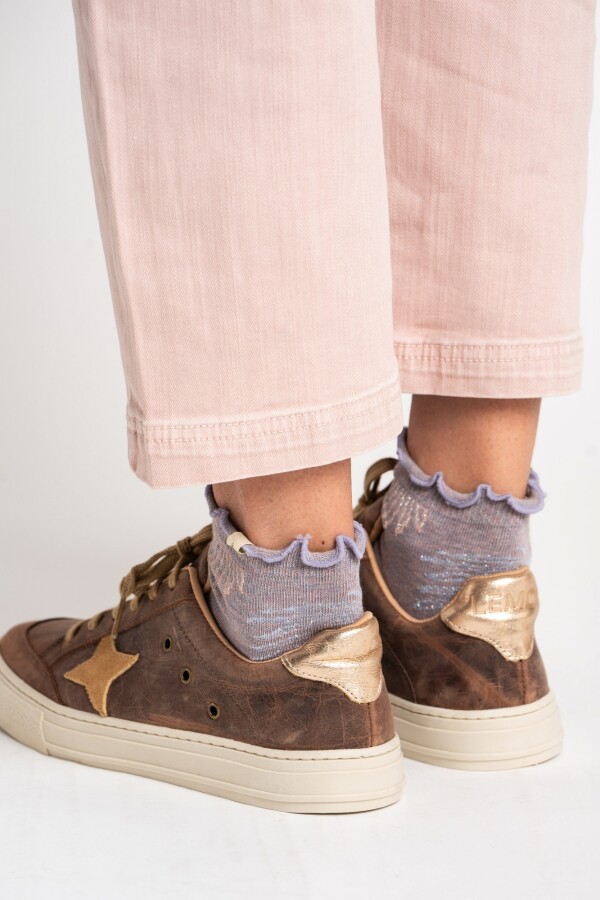 Zapatilla Cuero Chocolate