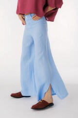 Pantalon Cuarzo Lino Celeste