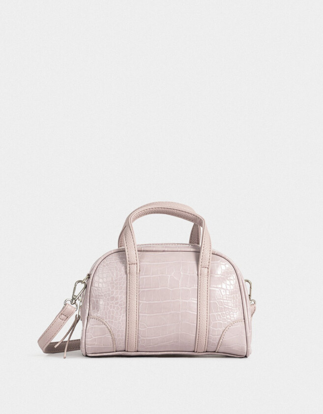 Bowling Noche Cartera Bowling Efecto Croco - Violeta Lila