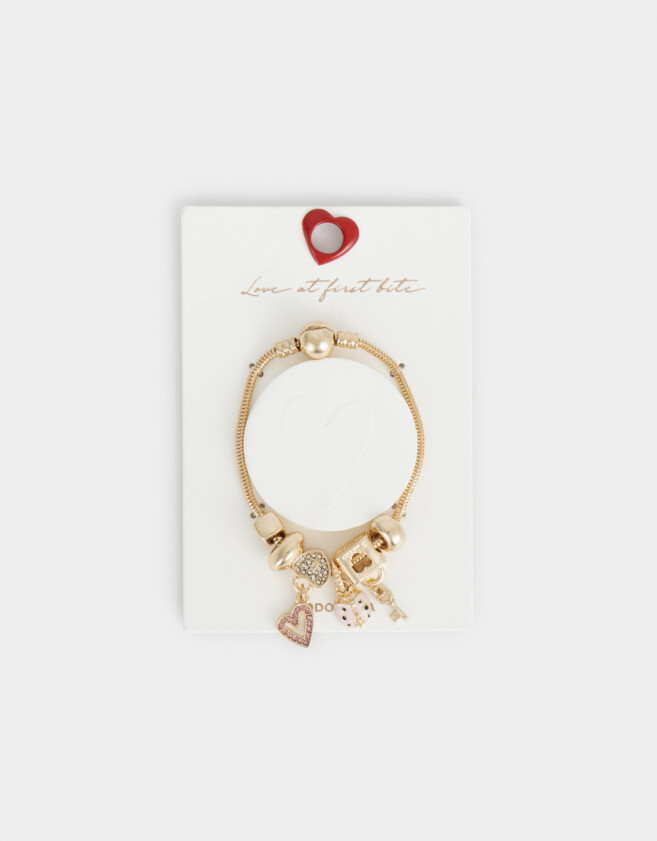 Pulseras Flexibles Con corazón Pulsera Flexible Multidijes - Dorado