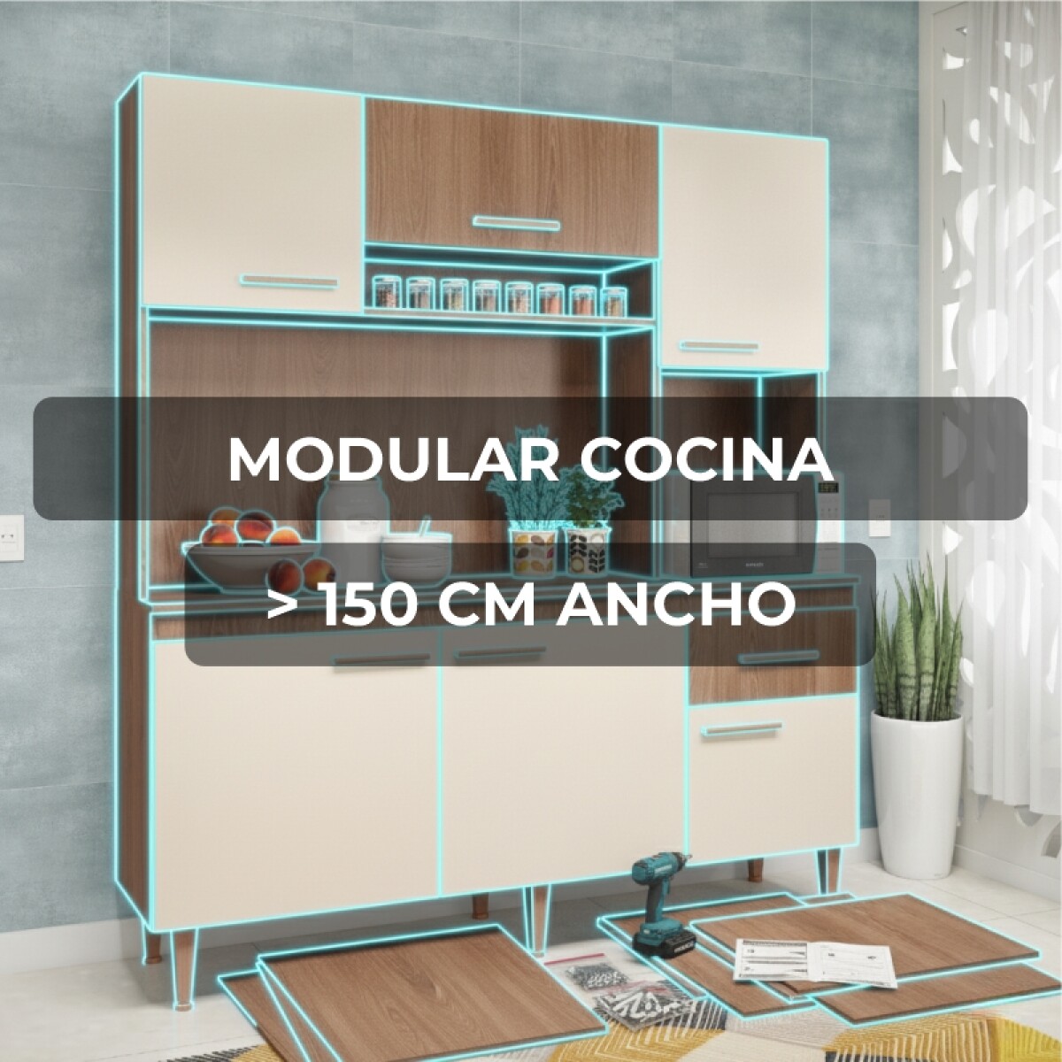 Armado de mueble MÓDULO CRISTALERO COCINA > 150 CM. | Servicio - Armado 