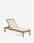 Reposera de exterior Caterin de madera maciza de eucalipto en color beige
