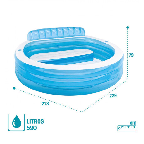 Piscina Inflable Intex 640 L 224x216 Con Sillón Gomón Inx57190