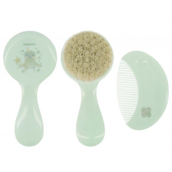 Set cepillo y peine KIKKABOO Verde agua